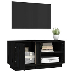 Maison Chic Meuble TV scandinave - Banc TV pour salon Noir 80x35x40,5 cm Bois de pin massif -MN19684 pas cher