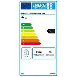 Ferroli Chauffe eau électrique TITANO TWIN 100L - Plat - Multiposition - Blanc