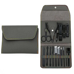 Ensemble de manucure Kit de pédicure professionnel Outils de soin des ongles Outils de coupe-ongles 16 en 1 - Noir