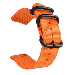 Bracelet en nylon 18mm, trois boucles lourdes, orange pour votre Garmin Venue 2S/Vivoactive 4S