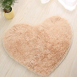 Wewoo Tapis de Bain Antidérapants en Forme de Coeur de Décoration de MaisonTaille 30 * 40CM Chameau Clair