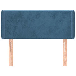 Avis Maison Chic Tête de lit scandinave avec oreilles,meuble de chambre Bleu foncé 93x16x78/88 cm Velours -MN73609