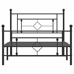 Maison Chic Cadre/structure de lit métal et tête de lit + pied de lit pour adulte - Lit Moderne Chambre noir 107x203 cm -MN82453 pas cher