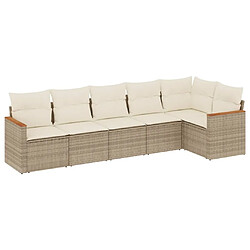 Maison Chic Salon de jardin avec coussins 6 pcs | Ensemble de Table et chaises | Mobilier d'Extérieur beige résine tressée -GKD51113