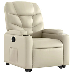 Avis vidaXL Fauteuil inclinable Crème Similicuir