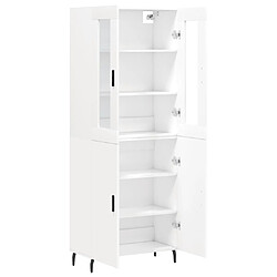 Avis vidaXL Buffet haut Blanc 69,5x34x180 cm Bois d'ingénierie