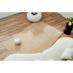 NAZAR Tapis motif arc en relief beige - 160x230