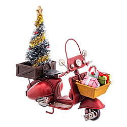 BigBuy Home Décorations de Noël Rouge Multicouleur Moto 11,7 X 5,5 X 12 CM