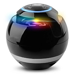 Universal Haut-parleurs de musique LED couleur Bluetooth noir Subwoofer léger Mini haut-parleurs portables ronds Prise en charge des haut-parleurs portables