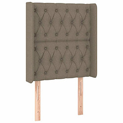 Avis Maison Chic Tête de lit scandinave à LED,meuble de chambre Taupe 83x16x118/128 cm Tissu -MN44854