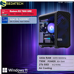 Sedatech Workstation Compact ATX • Intel i9-14900KF • RX 7900 GRE • 32Go DDR5 • 2To SSD M.2 • Windows 11