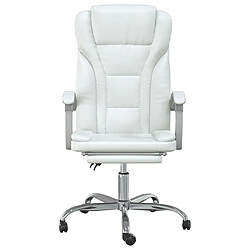 Avis Maison Chic Fauteuil inclinable de bureau,Fauteuil luxe de relaxation Blanc Similicuir -MN32322