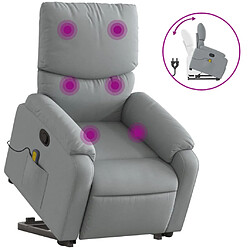 vidaXL Fauteuil de massage inclinable Gris clair Tissu