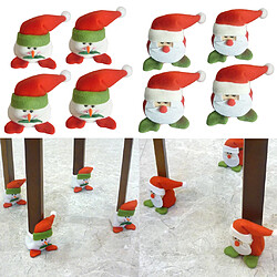 4pcs noël chaise pied couverture pied manchon protecteur noël décor bonhomme de neige pas cher