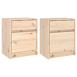 Maison Chic Lot de 2 Tables de chevet - Tables de Nuit 40x31x50 cm bois de pin massif