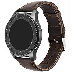 Bracelet en PU Sangle de cheval fou 22mm marron foncé pour votre Huawei Watch GT