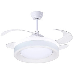 Ventilateur de plafond TITAN blanc, 4 pales escamotables, 72W LED 3000|4000|6000K, H35xP.108/50cm