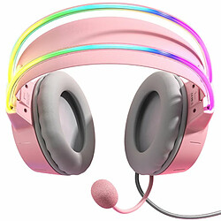 X15Pro Casque D'Ordinateur Monté Sur La Tête Écouteurs Filaires Rvb Dynamiques Avec Micro À Rose