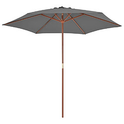 Maison Chic Parasol Jardin | Parasol d'extérieur avec mat en bois 270 cm Anthracite - GKD28763