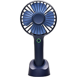 Mini Ventilateur Portatif Portatif Rechargeable USB avec Base, Batterie 2500mAh, 4 Modes pour la Maison, le Bureau, la Chambre et les Voyages en Plein Air (Bleu)