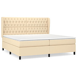 vidaXL Sommier à lattes de lit avec matelas Crème 200x200 cm Tissu