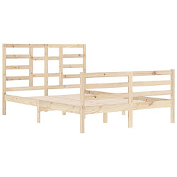 Avis vidaXL Cadre de lit sans matelas bois massif 140x200 cm