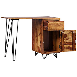 vidaXL Bureau avec 1 tiroir et 1 armoire Bois massif