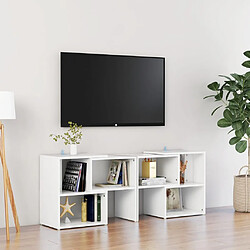 vidaXL Meuble TV Blanc 104x30x52 cm Bois d’ingénierie