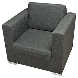 Helloshop26 Fauteuil chaise siège lounge design club sofa salon tissu gris foncé 1102085/3