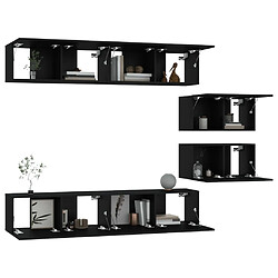 Avis vidaXL Ensemble de meubles TV 6 pcs Noir Bois d'ingénierie