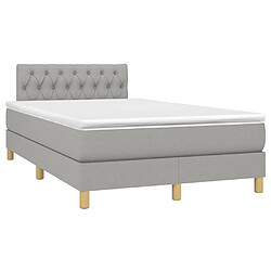 Avis Maison Chic Lit adulte- Lit + matelas + LED,Sommier à lattes de lit matelas LED gris clair 120x190 cm tissu -GKD87206