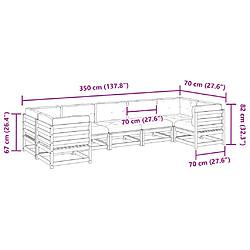 vidaXL Salon de jardin 7 pcs et coussins bois massif sapin de douglas pas cher