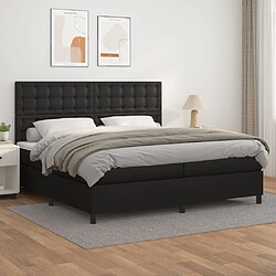 Maison Chic Lit Adulte - Lit simple Lit à sommier tapissier avec matelas moelleux - Meuble de Chambre - Noir 200x200 cm Similicuir -MN63597