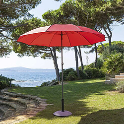 Hesperide Parasol droit rond Bogota - Inclinable - Diam. 250 cm - Rouge coquelicot