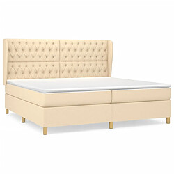 Maison Chic Lit Adulte - Lit simple Lit à sommier tapissier avec matelas moelleux - Meuble de Chambre - Crème 200x200 cm Tissu -MN71128