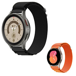 Kit 2x Bracelet Alpine M Nylonsense Phonecare Pour Samsung Galaxy Watch6 - 44mm - Noir / Orange