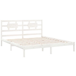 Acheter Maison Chic Lit Super King - Cadre de lit,Structure du lit Contemporain pour chambre Blanc Bois massif 180x200 cm -MN18553