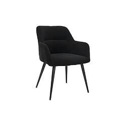 Acheter Vente-Unique Lot de 2 chaises avec accoudoirs en tissu et métal - Noir - HEKA