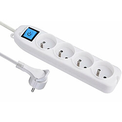 Electraline 32041 Bloc 4 prises avec interrupteur/fiche plate 1,5 m Blanc