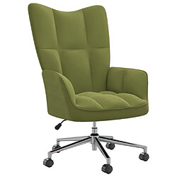 vidaXL Chaise de relaxation Vert clair Velours