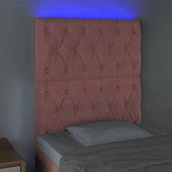 Avis Maison Chic Tête de lit scandinave à LED,meuble de chambre Rose 80x7x118/128 cm Velours -MN89249