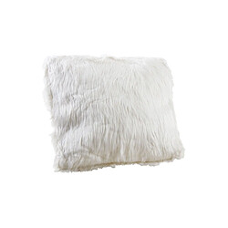 Aubry Gaspard Coussin imitation fourrure 45 cm blanc.