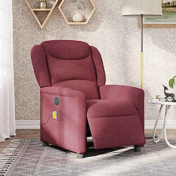 vidaXL Fauteuil de massage inclinable électrique Rouge bordeaux Tissu