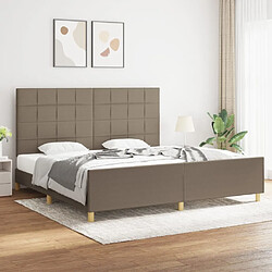 Maison Chic Lit adulte - Cadre Structure de lit avec tête de lit Contemporain Taupe 200x200 cm Tissu -MN96399