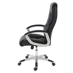 Decoshop26 Fauteuil chaise de bureau sur roulettes XXL pivotante en synthétique noir 04_0001907 pas cher