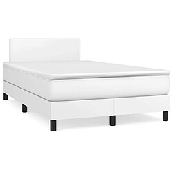 Maison Chic Lit Adulte - Lit simple Lit à sommier tapissier avec matelas moelleux - Meuble de Chambre Blanc 120x200cm Similicuir -MN41030