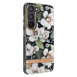 Avizar Coque Samsung S23 Motif Fleurs Blanches