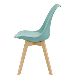 Acheter Lot de 6 Chaises de Salle à Manger Scandinave Siège Cuisine Plastique Similicuir Hêtre 81 x 49 x 57 cm Menthe [en.casa]