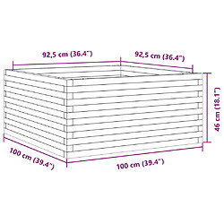 vidaXL Jardinière 100x100x46 cm bois de pin imprégné pas cher