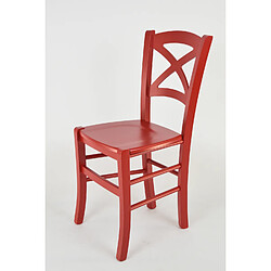 Tommychairs - Set 2 chaises Cross pour la Cuisine, Bar et la Salle à Manger, Solide Structure et Assise en Bois laqué Coleur Rouge